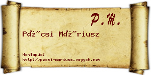 Pécsi Máriusz névjegykártya